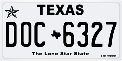 TX license plate DOC6327