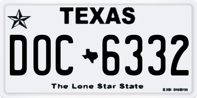 TX license plate DOC6332