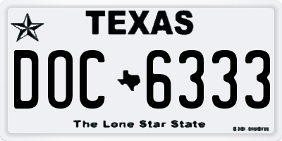 TX license plate DOC6333