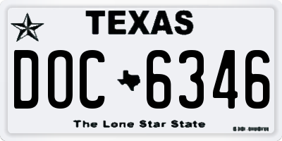 TX license plate DOC6346
