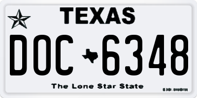 TX license plate DOC6348