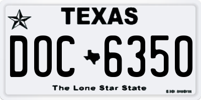 TX license plate DOC6350