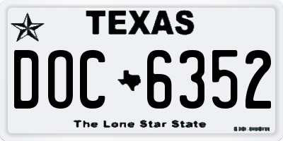 TX license plate DOC6352
