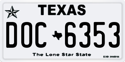 TX license plate DOC6353