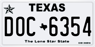 TX license plate DOC6354