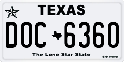 TX license plate DOC6360