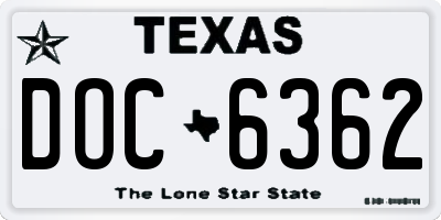 TX license plate DOC6362
