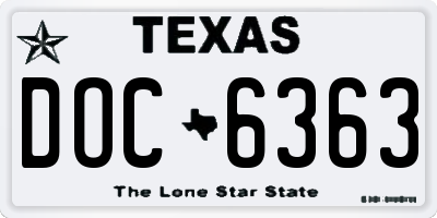 TX license plate DOC6363