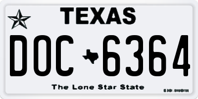 TX license plate DOC6364