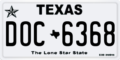 TX license plate DOC6368