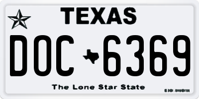 TX license plate DOC6369