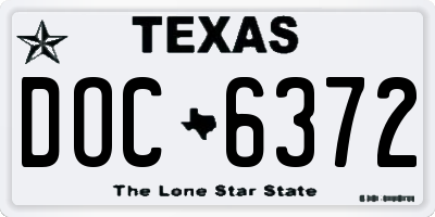 TX license plate DOC6372