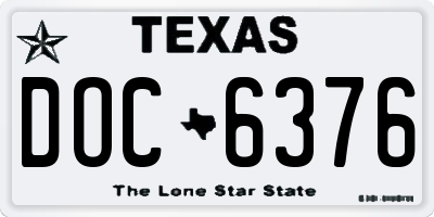 TX license plate DOC6376
