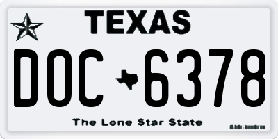 TX license plate DOC6378