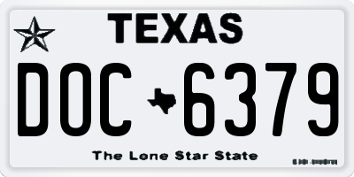 TX license plate DOC6379