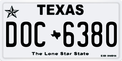 TX license plate DOC6380