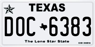 TX license plate DOC6383