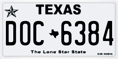 TX license plate DOC6384