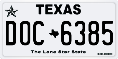TX license plate DOC6385
