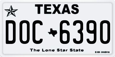 TX license plate DOC6390