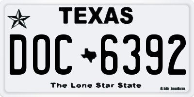 TX license plate DOC6392