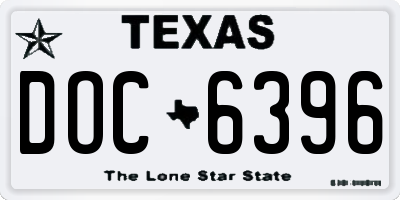 TX license plate DOC6396