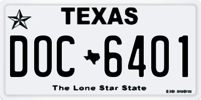 TX license plate DOC6401