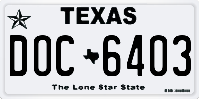 TX license plate DOC6403