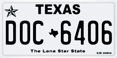 TX license plate DOC6406