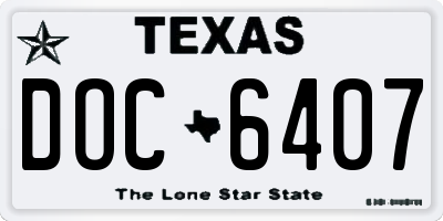 TX license plate DOC6407