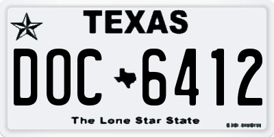 TX license plate DOC6412