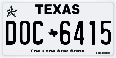 TX license plate DOC6415