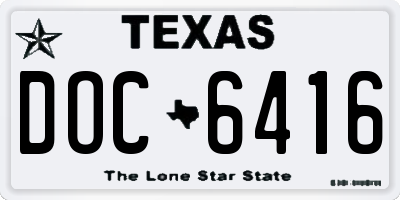 TX license plate DOC6416