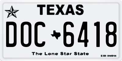TX license plate DOC6418
