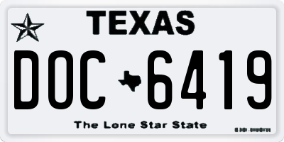 TX license plate DOC6419