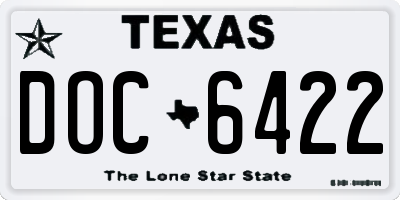 TX license plate DOC6422