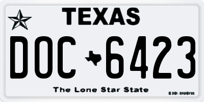 TX license plate DOC6423