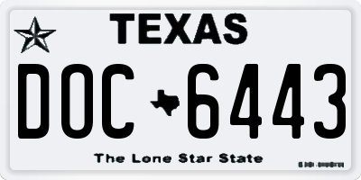 TX license plate DOC6443