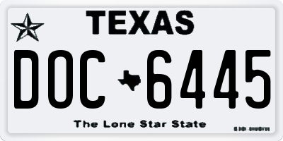 TX license plate DOC6445