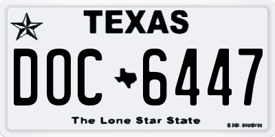TX license plate DOC6447