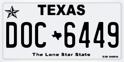 TX license plate DOC6449