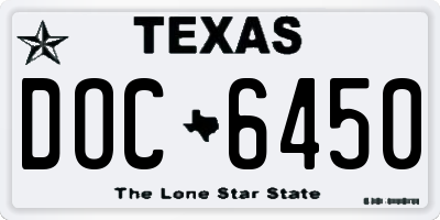 TX license plate DOC6450