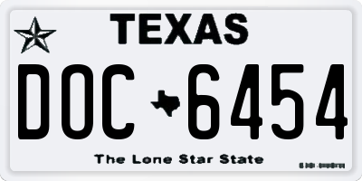 TX license plate DOC6454