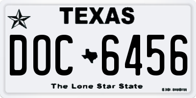 TX license plate DOC6456