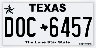 TX license plate DOC6457