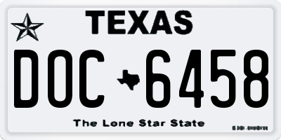 TX license plate DOC6458