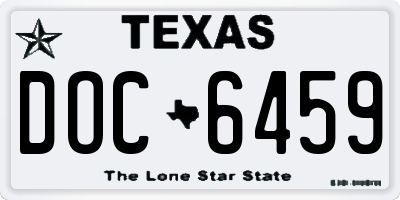 TX license plate DOC6459
