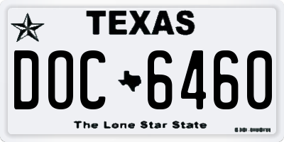 TX license plate DOC6460