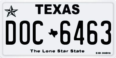TX license plate DOC6463