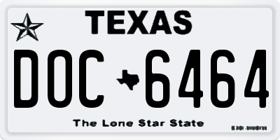 TX license plate DOC6464